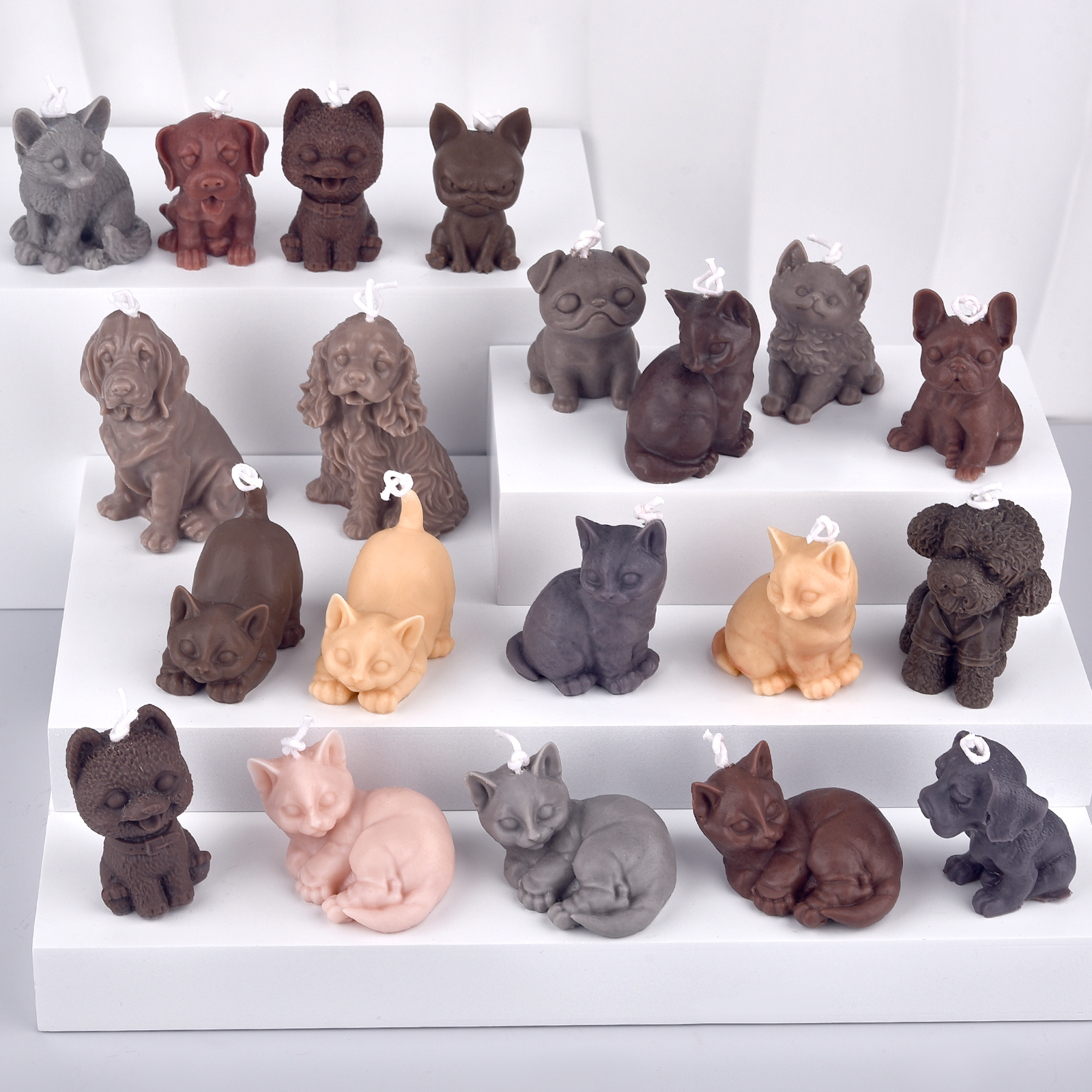 Soap Making Supplies - 3D Dogs Cats Silicone Mold For