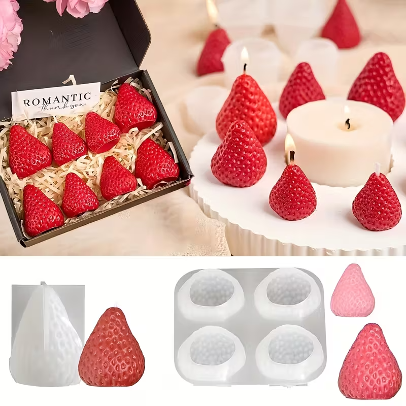 Strawberry Silicone Candle Mol - Soap Making Supplies บทวิจารณ์และราคา