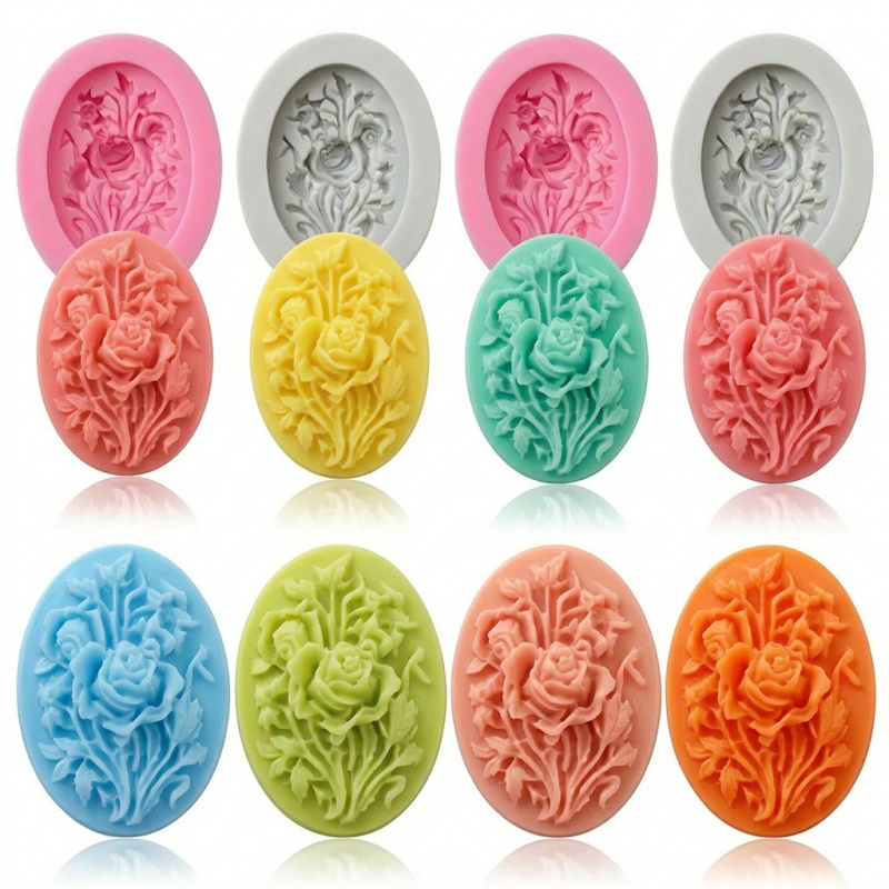 4 Silicone mold with flower sh - Soap Making Supplies บทวิจารณ์และราคา