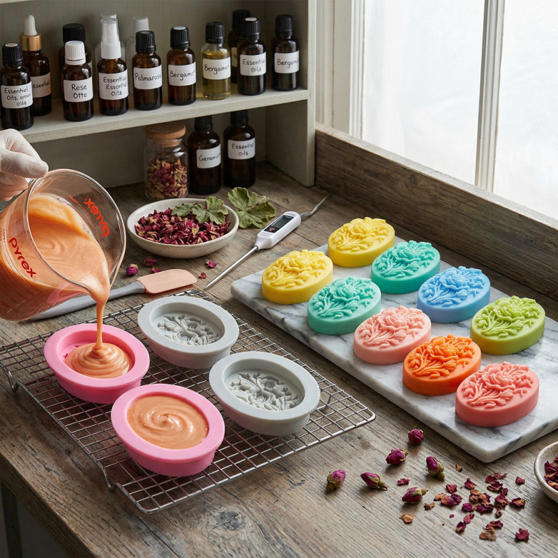 4 Silicone mold with flower sh - Soap Making Supplies บทวิจารณ์และราคา