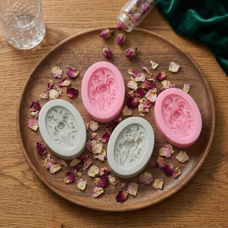 4 Silicone mold with flower sh - Soap Making Supplies บทวิจารณ์และราคา