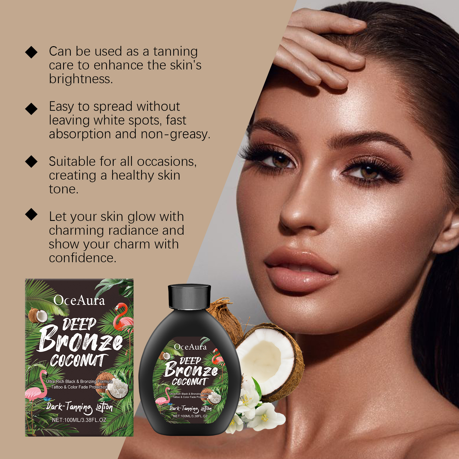 Coconut Oil Dark Tanning Lotio - Coconut Oil Refined บทวิจารณ์และราคา