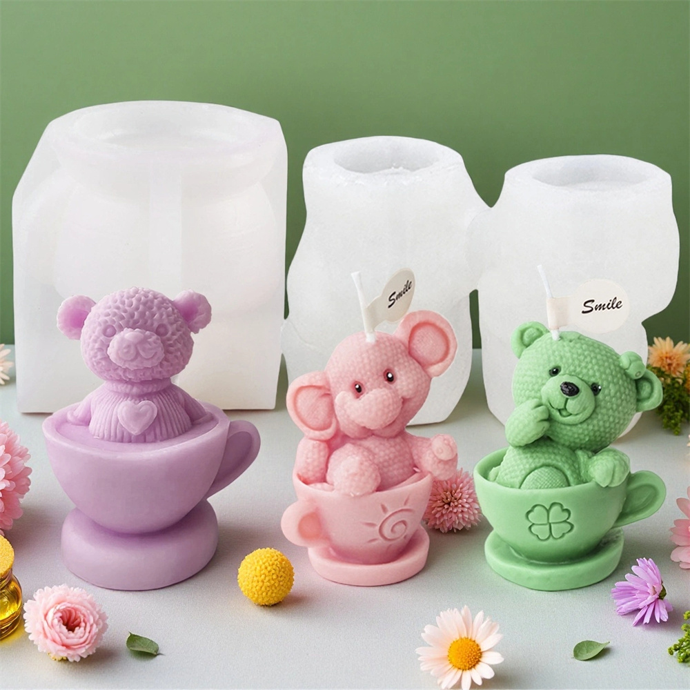 Teddy Bear in Cup Silicone Mol - Soap Making Jug บทวิจารณ์และราคา